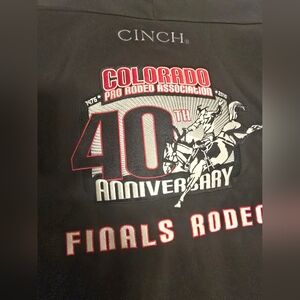 mens Cinch 40th Anniversary Rodeo Jacket - Black and red embroidered sz L MINT